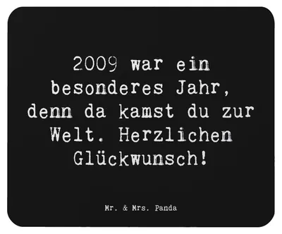 Produktbild von Mr. & Mrs. Panda Mauspad Spruch 2009 Geburtstag - Schwarz - Geschenk, Geburtsjahr, Erinnerung, Jahrgang, mausteppich, Feier, Alter, Jahrestag, Mousepad, pc, Glückwunsch