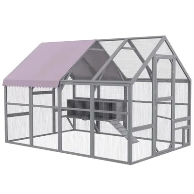 Produktbild von PawHut Hühnerstall 5,2 m² ca. 2,8 x 1,8 x 1,9 m Freilaufgehege Holz mit Freilauf