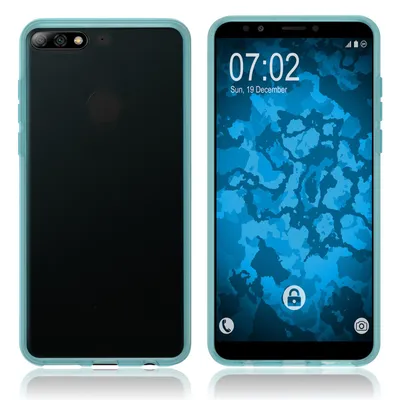 Produktbild von PhoneNatic Case kompatibel mit Huawei Y7 Pro (2018) - türkis Silikon Hülle transparent Cover