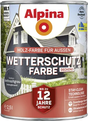 Produktbild von Alpina Wetterschutzfarbe 2,5 L anthrazitgrau