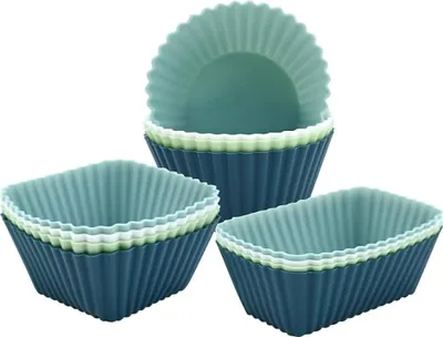 Produktbild von Silikon-Turbanform Mini-Backform - Wiederverwendbare Muffinformen für Kuchen, Dessert, Schokolade, Pudding, Gelee - Rechteckig, Quadratisch, Rund