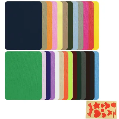 Aufbügelpatches 26 Stück, 26 Farben, 12,5 x 9,5 cm, Stoffreparatur