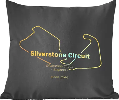 Produktbild von MuchoWow® Zierkissen Sofakissen Wohnzimmer Dekokissen 40x40 cm England - Formel 1 - Rennstrecke - Foto Kissen - Schlafzimmer Dekoration