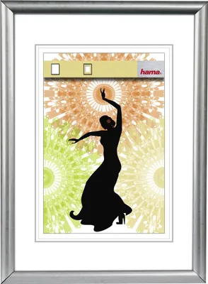 Image de Hama, cadre photo en plastique, modèle Madrid, couleur argent, dimensions 21 x 29,7 cm, format DIN A4