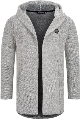 Produktbild von Red Bridge Herren Strickjacke Cardigan Hoodie Sweat-Jacke Long Cut