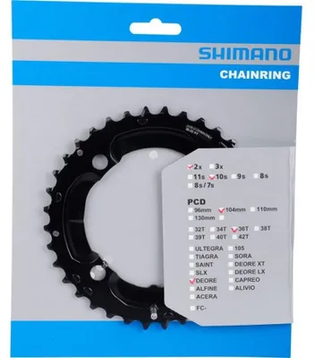 Produktbild von Shimano Kettenblatt Deore FC-M617 104 mm 36 Zähne