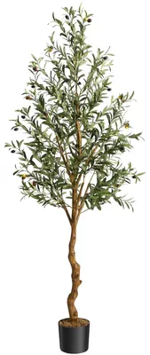 Produktbild von Künstlicher Olivenbaum - Kunstpflanze - 180 cm - Kunststoff - Für den Außenbereich - Bodenaufstellung - 1 Stück