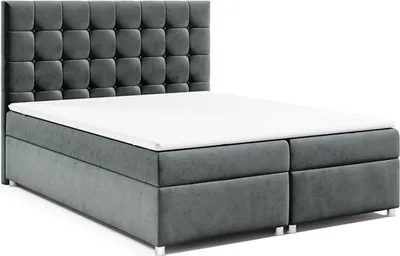 Produktbild von Best for Home Boxspringbett mit Bettkasten Trinity K-9 Bonellfederkern inkl. Topper, mit Lieferung, Aufbau & Entsorgung 200x200-Graphit