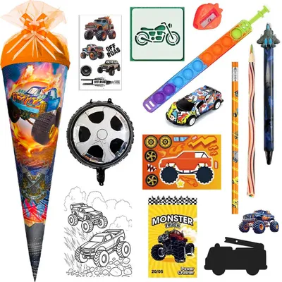 Produktbild von Roth Schultüte Monstertruck on Fire 50 cm gefüllt