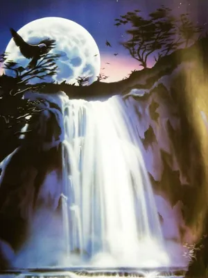 Produktbild von Schwarzlicht Poster | Naturgewalten | 64x90cm | ungerahmt | Kunstdruck | Fantasy | Wandbild | Wandposter | Wasserfall | Volmond