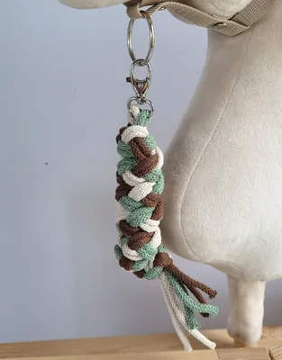 Produktbild von Strickleine für Hobbypferd - Pistazie/Braun/Hellbeige