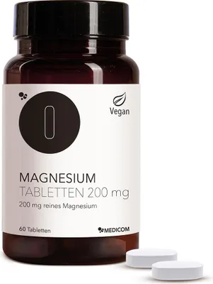 Immagine prodotto di Medicom Compresse di magnesio 200 mg 60 capsule, per muscoli e nervi