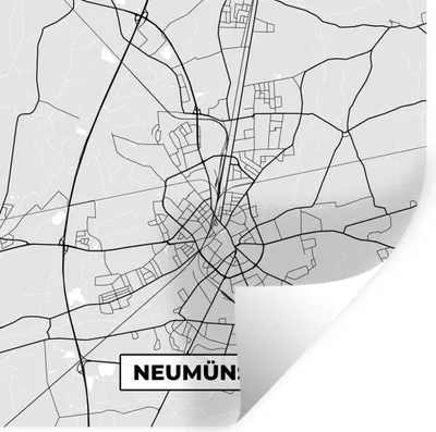 Produktbild von MuchoWow® Wandtattoo Wandsticker Wandaufkleber Stadtplan - Karte - Neumünster - Deutschland 100x100 cm Selbstklebend und Repositionierbar - Wierderverwendbar - Selbstklebend