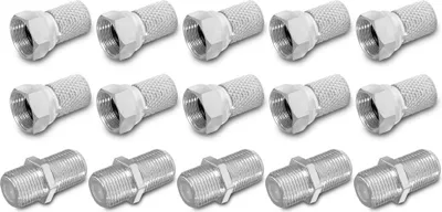Produktbild von ARLI 10x F-Stecker 7 – 7,4 mm + 5x F-Verbinder – Koaxialkabel Zubehör für SAT TV DVB-S2 DVB-T2