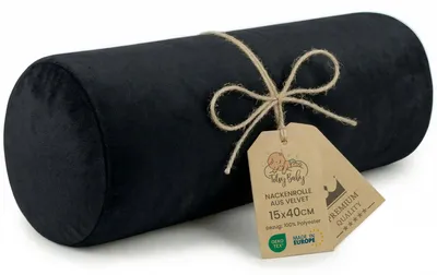 Produktbild von Nackenkissen – Viskoelastischer Schaum – Schwarz – 40 x 15 cm