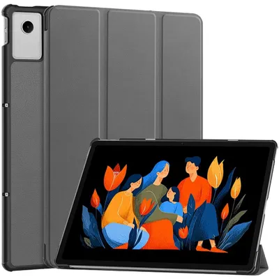 Produktbild von Coverup Tri-Fold Ständer Klapphülle mit Schlaf/Wach-Funktion - Lenovo Idea Tab Plus Hülle - Grau
