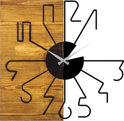 Immagine prodotto di Opviq, Orologio in legno 29, orologi da parete, noce, metallo, 58 x 58 x 3 cm