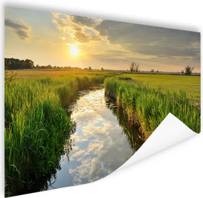 Produktbild von MuchoWow® Poster Bach bei Sonnenuntergang 180x120 cm - Fotoplakat