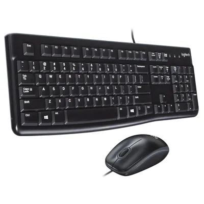 Produktbild von Logitech MK120, Kabelgebunden, USB, QWERTZ, Schwarz, Maus enthalten