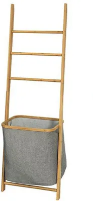 Produktbild von Bambus Handtuchhalter Wandregal 3 Stangen Abnehmbar 44x138x27 cm