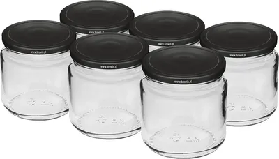 Image de Browin 132216 Verre, 212 ml avec bouchon à vis noir TO Ø 66 mm, 6 pcs.