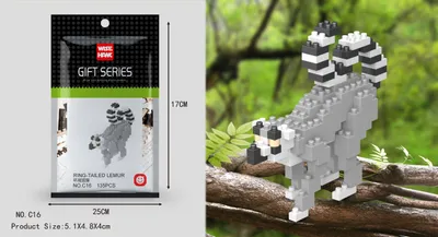 Obrázek produktu pro Stavebnicová figurka lemura, model LNO Micro-Bricks