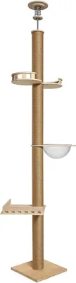 Imagen del producto de Árbol para gatos de madera, de 265 cm de altura, ideal para trepar y arañar