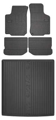 Produktbild von Gummimatten + Kofferraumwanne für Skoda Octavia I 1996-2010 (Kombi, oberer Ladeboden) – Schwarz, passgenau – Wielganizator SolidPRO