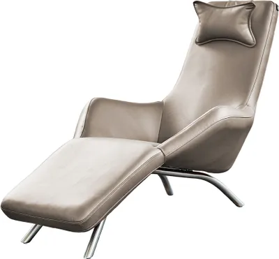 Produktbild von KAWOLA Relaxliege CAVAL Leder hellgrau