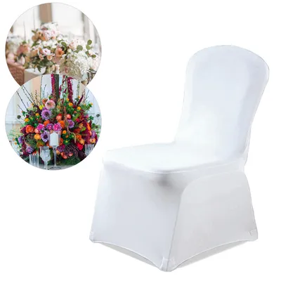 Immagine prodotto di Copri sedie - Copri sedie elasticizzati universali in poliestere ed Spandex per matrimoni e feste - Bianco - 150 pezzi