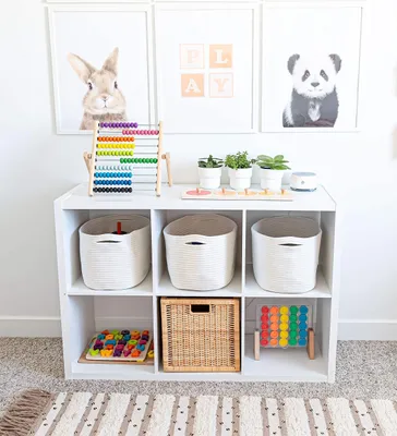 Image de Panier de rangement en coton, lot de 3, blanc, pour salle de bain