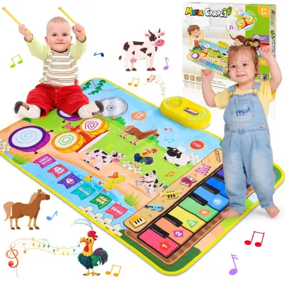 Productafbeelding van Muziekmat 3-in-1, voor kinderen, speelgoed, voor 1 tot 3 jaar, meerkleurig