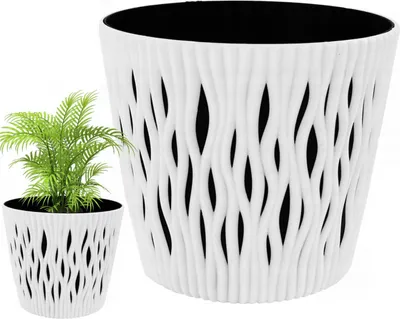 Obrázok produktu pre Kvetináč Dekoratívny ažurový kvetináč 19 cm pieskovo biely s 3 l vložkou