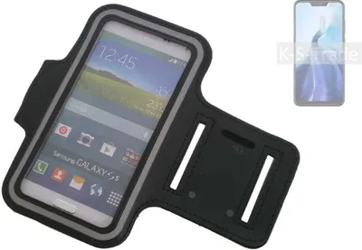 Produktbild von Kompatibel mit Cubot C20 Neopren Jogging Armband Sportarmband Oberarmband schwarz kompatibel mit Cubot C20 mit Reflektor Streifen. Fitness Lauf