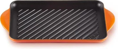 Produktbild von Emaillierte Gusseisen-Grillpfanne für fettarmes Kochen, 32,5 cm