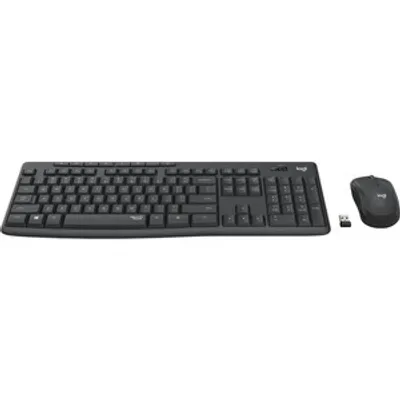Produktbild von Logitech MK295 Silent, Volle Größe (100%), Kabellos, RF Wireless, QWERTY, Graphit, Maus enthalten