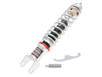 Immagine prodotto di Ammortizzatore posteriore Carbone Hi-Tech 340-365mm cromato per Vespa 50-90-125 Primavera, ET3