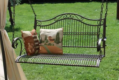 Produktbild von DanDiBo Houpací lavice Kovová zahradní houpačka 82505 Houpačka s řetězy Zahradní houpačka Tree Swing Bench Hollywoodská houpačka Swing Bench Swing Bench