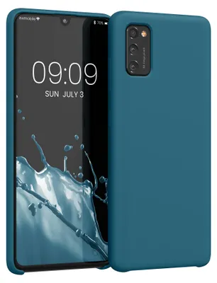 Produktbild von kwmobile Handyhülle für Samsung Galaxy A41 Hülle - Case Silikon - Kabelloses Laden - Schutzhülle Cover in Petrol matt
