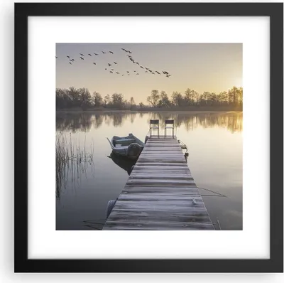 Produktbild von Gerahmtes Poster - Schwarzer Rahmen - Brücke Westen die Sonne - 30x30 cm - Wand Bild - Wanddeko - Wandbilder - Wandposter - Bilderrahmen - Bilder - Kunstdruck - Wandbild - P2BAC30x30-4197