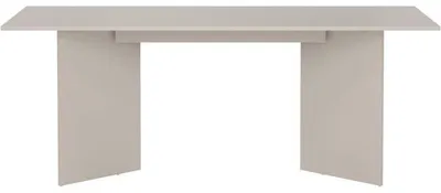 Image de Table à manger rectangulaire beige cachemire, 6 personnes, 200 x 90 x 76 cm