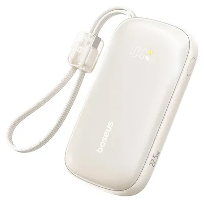 Produktbild von BASEUS Powerbank 10000mAh 22.5W USB-C USB-A mit abnehmbarem Kabel Lightning