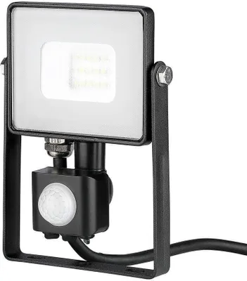 Produktbild von V-TAC LED-Fluter mit Bewegungsmelder VT- 10-S-B, EEK: F, 10 W, 800lm, 3000K, schwarz