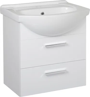 Produktbild von VBChome Badmöbelset 50 cm mit Keramik-Waschbecken und Hängeschrank mit 2 Schubladen – Kompakt, funktional und elegant für kleine Badezimmer