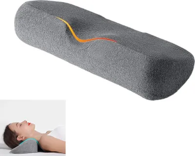 Produktbild von Ergonomisches Memory-Schaum Nackenkissen 46×18×9,5 cm, Schlafkissen zur Linderung von Nackenschmerzen und Verspannungen, Grau