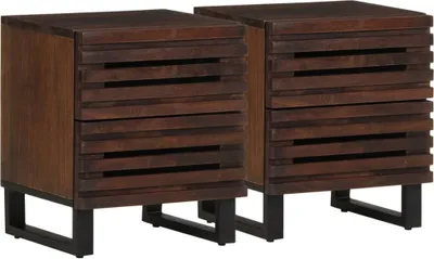 Produktbild von Nachttische 2 Stk. 40x34x46 cm Massivholz Mango