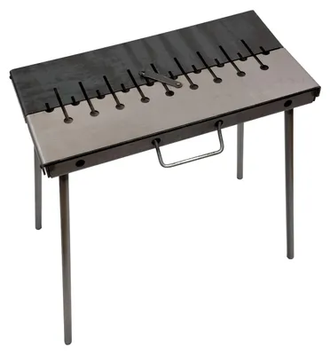 Produktbild von GOROCH Klappbarer Mangal Grill Day & Night Edition Stahl 3 mm für 10 Spieße - stabil, klappbar und ideal für Garten & BBQ
