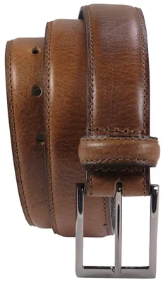 Produktbild von bombierter Ledergürtel aus Büffell-Nappa-Leder mit hochwertiger Schnalle