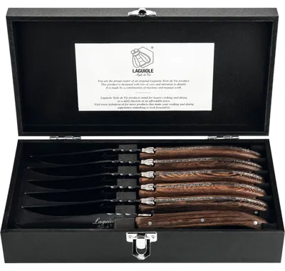 Image de MONTARGO Laguiole Luxury Line Steakmesser schwarz Wengeholz 6-tlg.