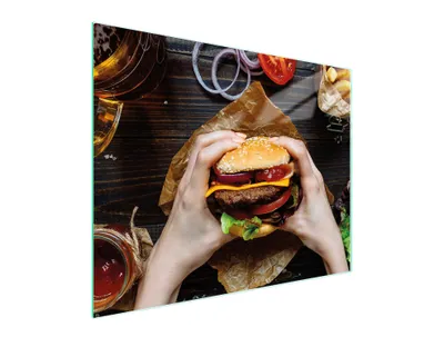 Obrázok produktu pre Sklenená doska na krájanie 52x40 hamburgerov